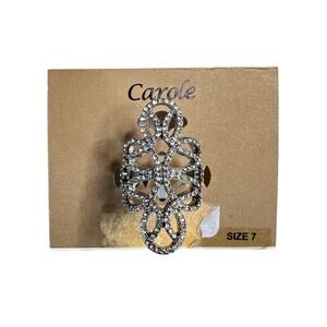 Carole formal rhinestone cocktail ring wedding black tie knot